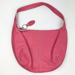 Tig & Co. Coral Pink Leather Hobo Shoulder Bag